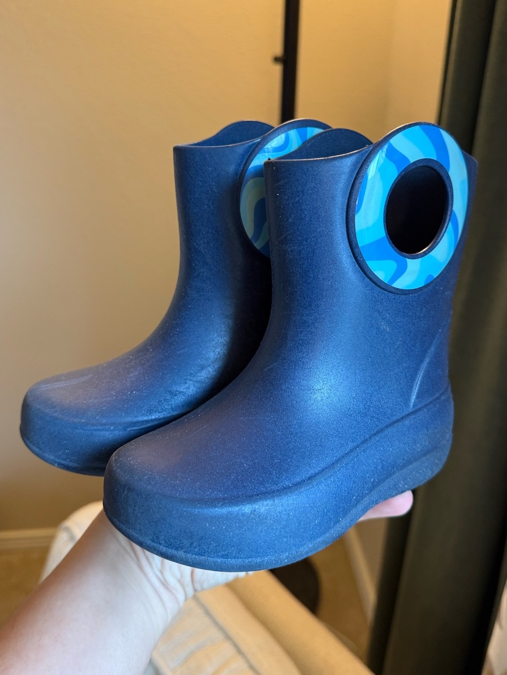 Okabashi Blue Toddler 8 Rubber Rain Boots: Slip-On, Waterproof, Latex Free